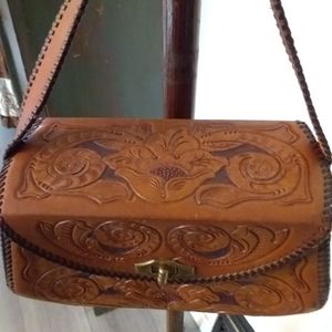 Vintage Leather Tooled Purse